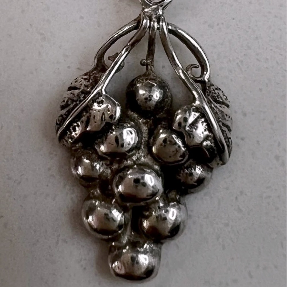 14K 10K Solid White Gold Grapes Pendant